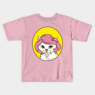 Cat with wig, hairless cat with wig Kids T-Shirt